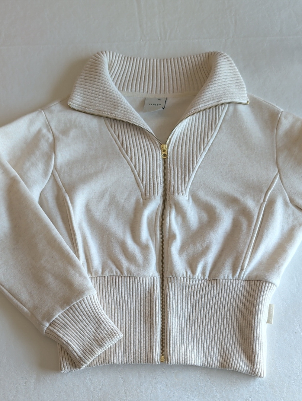 Varley Alisa Zip Through Long Sleeve Oatmeal Colorway Women's Size Large - Picture 4 of 12